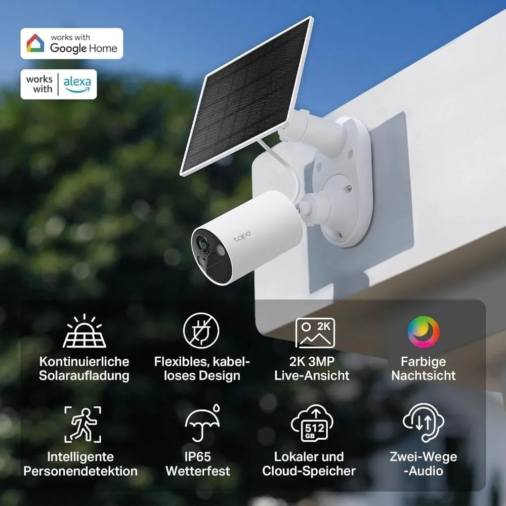 מצלמת אבטחה אלחוטית עם פאנל סולארי TP-Link Tapo C410