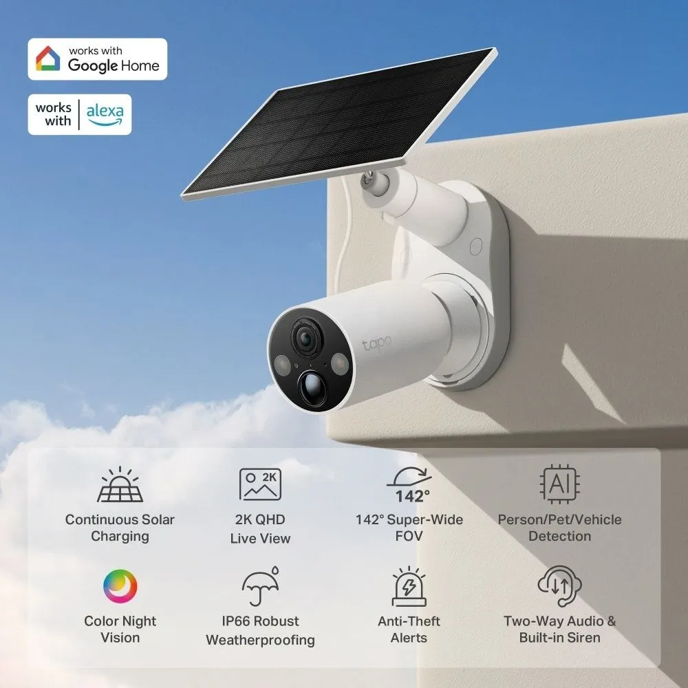 מצלמת אבטחה אלחוטית TP-Link Tapo C425 עם פאנל סולארי