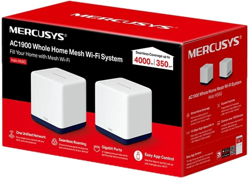 מגדיל טווח Mercusys Halo H50G AC1300 2-Pack 1900Mbps