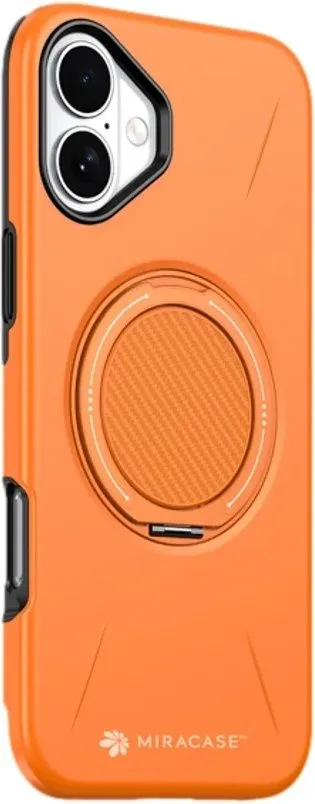 כיסוי ל-iPhone 16 בצבע כתום דגם MiraMag מבית Miracase