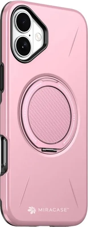 כיסוי ל-iPhone 16 בצבע ורוד דגם MiraMag מבית Miracase