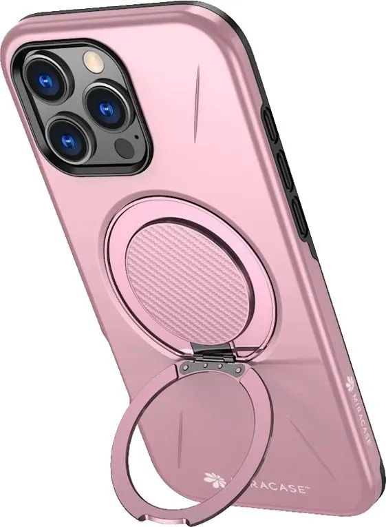 כיסוי ל-iPhone 16 Pro בצבע ורוד דגם MiraMag מבית Miracase