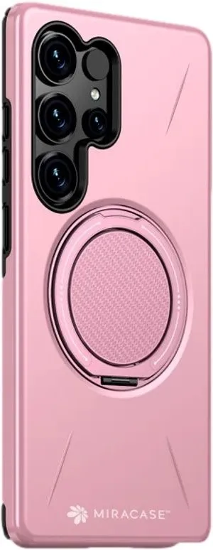 כיסוי ל-Samsung S25 Ultra בצבע ורוד דגם MiraMag מבית Miracase