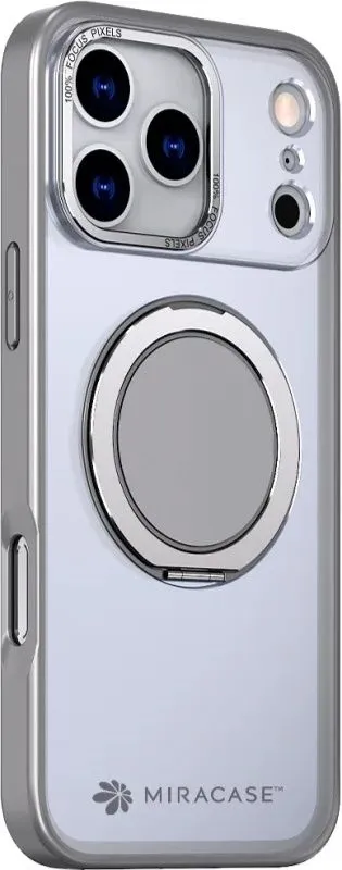 כיסוי ל-iPhone 17 Pro בצבע אפור דגם MiraRing מבית Miracase