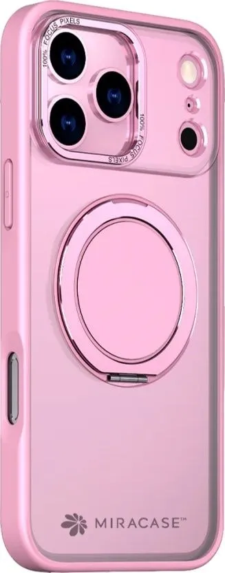 כיסוי ל-iPhone 17 Pro Max בצבע ורוד דגם MiraRing מבית Miracase