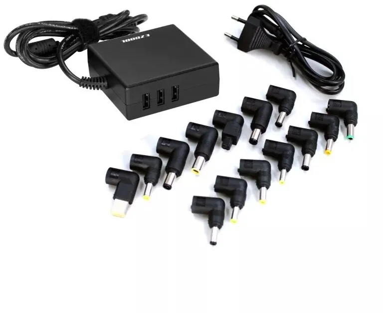 ספק כח אוניברסלי למחשבים ניידים עם חיבורי EZCool 90W AD-805 USB