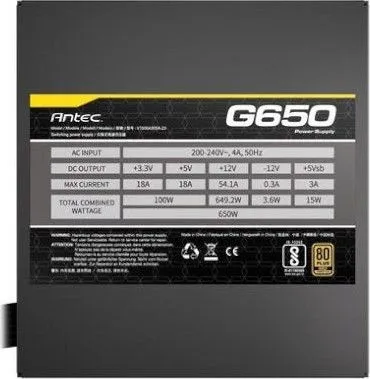 ספק כוח Antec G650 650W 80 Plus Gold