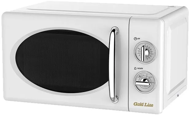 מיקרוגל מכני בעיצוב רטרו Gold Line ATL-1325W בנפח 21 ליטר בצבע לבן