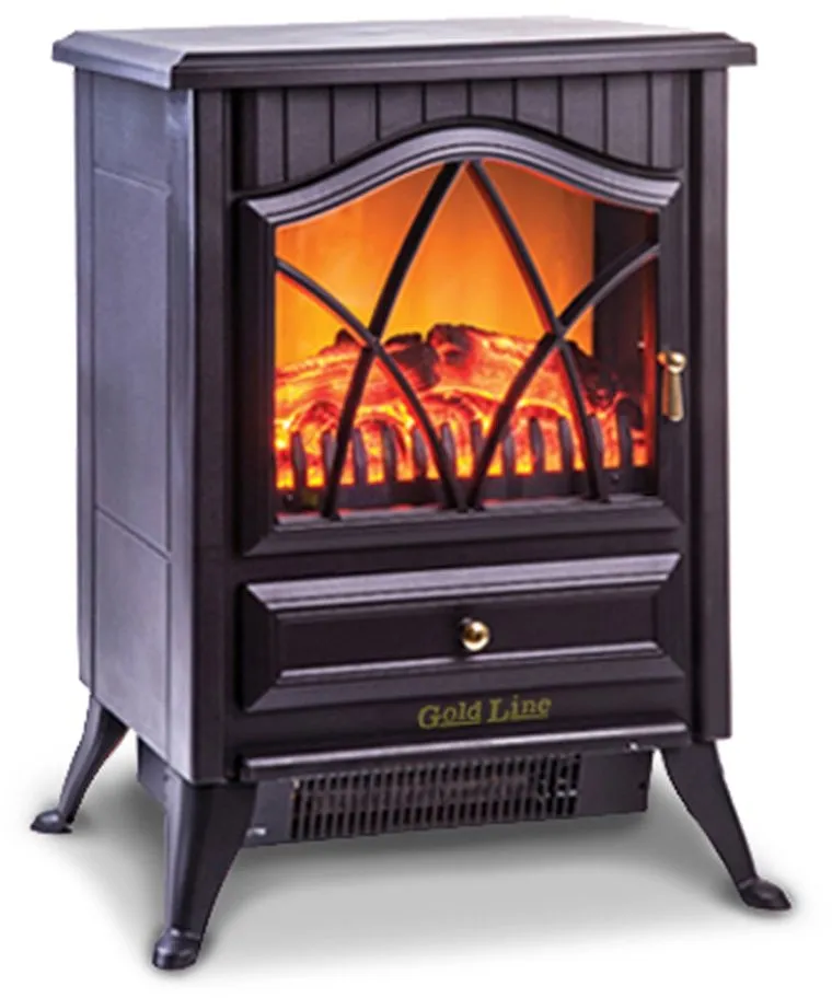 קמין חשמלי דקורטיבי Gold Line ATL-2902B 1800W – בצבע שחור