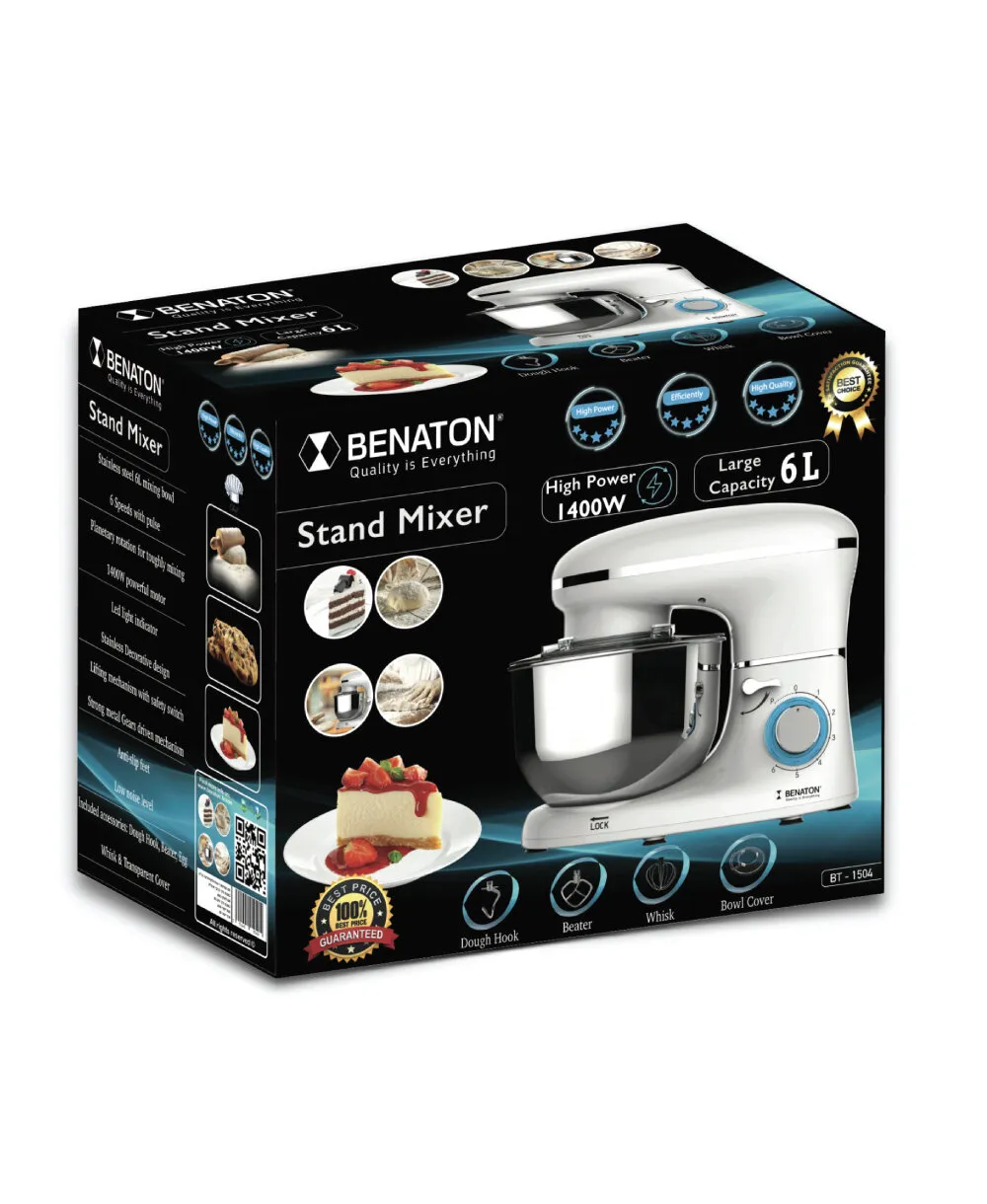 מיקסר מקצועי Benaton BT-1504 1400W 6L בצבע לבן