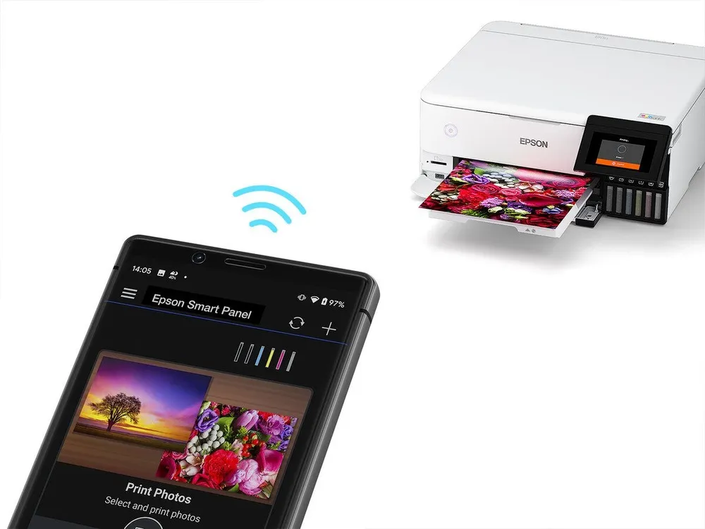 מדפסת A3 הזרקת דיו צבעונית אלחוטית Epson EcoTank Photo L8160