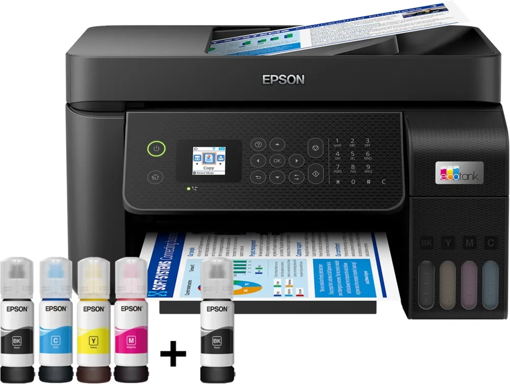 מדפסת הזרקת דיו צבעונית אלחוטית Epson EcoTank L5290