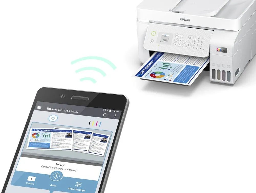 מדפסת הזרקת דיו צבעונית אלחוטית Epson EcoTank L5296
