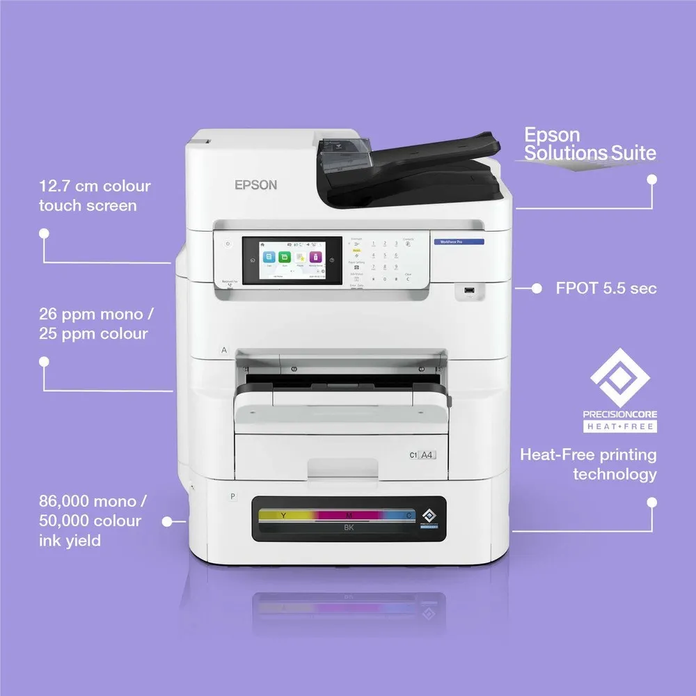 מדפסת A3 הזרקת דיו צבעונית אלחוטית Epson WorkForce Pro EM-C8101RDWF