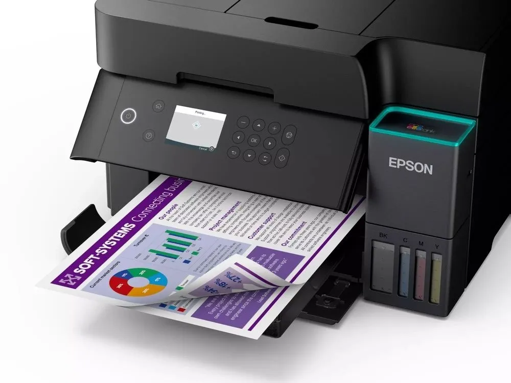מדפסת הזרקת דיו צבעונית אלחוטית Epson EcoTank L6370