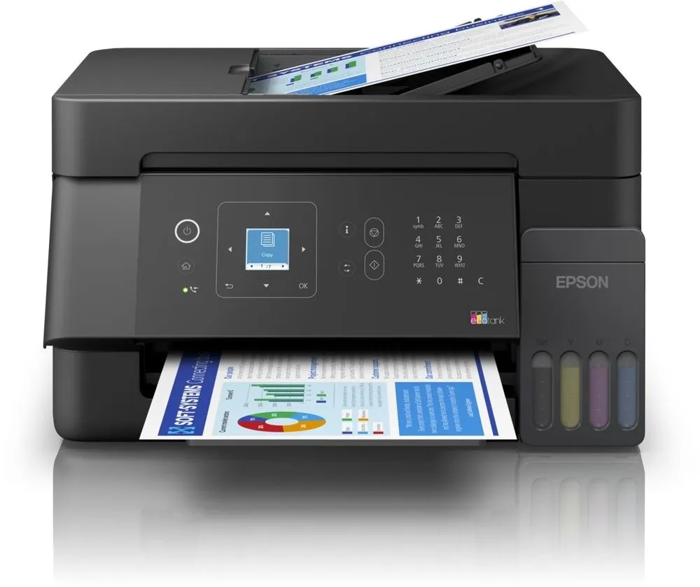 מדפסת הזרקת דיו צבעונית אלחוטית Epson EcoTank L5390