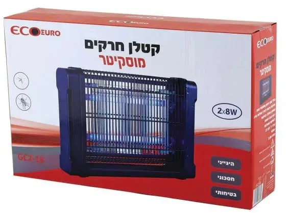 קוטל יתושים/חרקים Eco Euro GC2-16 הספק 2X8W בצבע שחור
