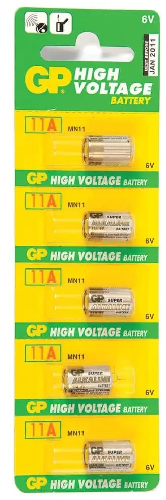 5 סוללות GP GPPBA11AF003 11A