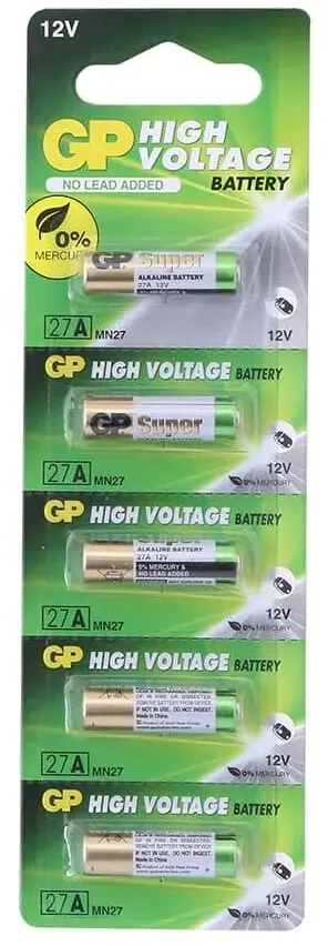 5 סוללות GP GPPBA27F002 27A