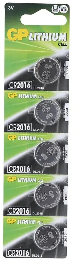 5 סוללות GP GPPBL2016143 CR2016