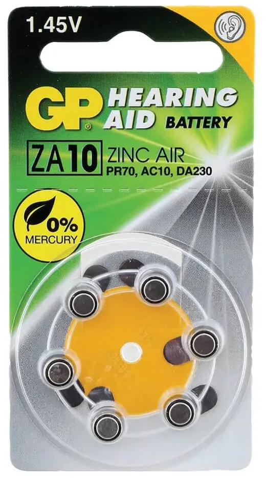 6 סוללות GP GPPBZZ10F008 ZA10