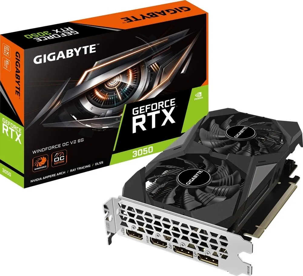כרטיס מסך Gigabyte GeForce RTX 3050 WINDFORCE OC V2 6GB GV-N3050WF2OCV2-6GD