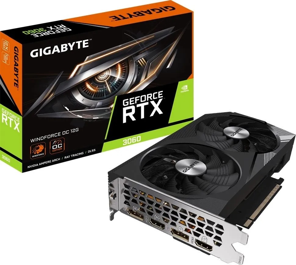 כרטיס מסך Gigabyte GeForce RTX 3060 WINDFORCE OC 12GB GV-N3060WF2OC-12GD REV2.0