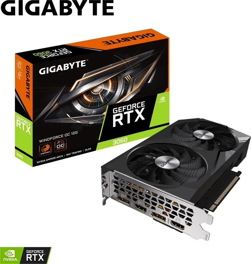 כרטיס מסך Gigabyte GeForce RTX 3060 WINDFORCE OC 12GB GV-N3060WF2OC-12GD REV2.0