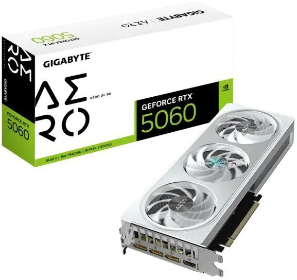 כרטיס מסך Gigabyte GeForce RTX 5060 Aero OC 8GB GDDR7 GV-N5060AERO OC-8GD