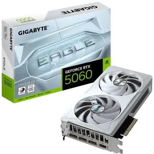 כרטיס מסך Gigabyte GeForce RTX 5060 Eagle ICE 8GB GDDR7 GV-N5060EAGLEOC ICE-8GD