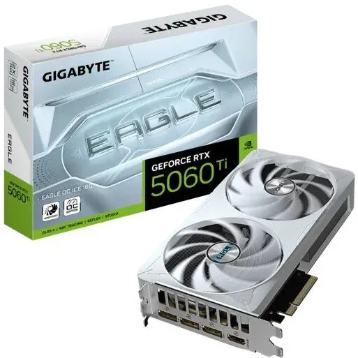 כרטיס מסך Gigabyte GeForce RTX 5060 Ti Eagle OC ICE 16GB GDDR7 GV-N506TEAGLEOC ICE-16GD