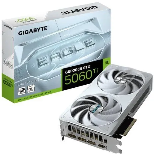 כרטיס מסך Gigabyte GeForce RTX 5060 Ti Eagle ICE OC 8GB GDDR7 GV-N506TEAGLEOC ICE-8GD