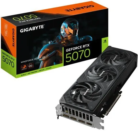 כרטיס מסך Gigabyte GeForce RTX 5070 Windforce OC SFF 12GB GDDR7 GV-N5070WF3OC-12GD
