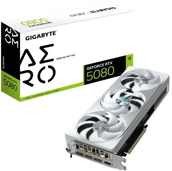 כרטיס מסך Gigabyte GeForce RTX 5080 Aero OC SFF 16GB GDDR7 GV-N5080GAMING OC-16GD