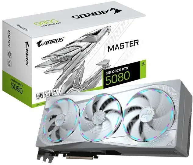 כרטיס מסך Gigabyte GeForce RTX 5080 Master ICE 16GB GDDR7 GV-N5080AORUSM ICE-16GD