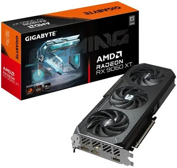 כרטיס מסך Gigabyte GeForce Radeon Rx 9060 XT Gaming OC 16GB GDDR6 GV-R9060XTGAMING OC-16GD