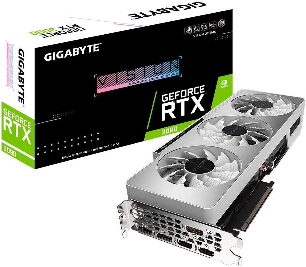 כרטיס מסך Gigabyte GeForce RTX 3090 24GB GV-N3090VISION OC-24GD