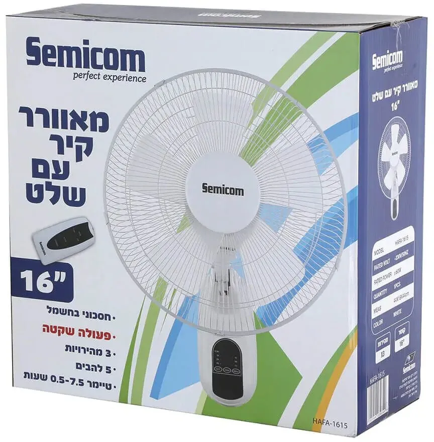 מאוורר קיר Semicom HAFA-1615 16" בצבע לבן