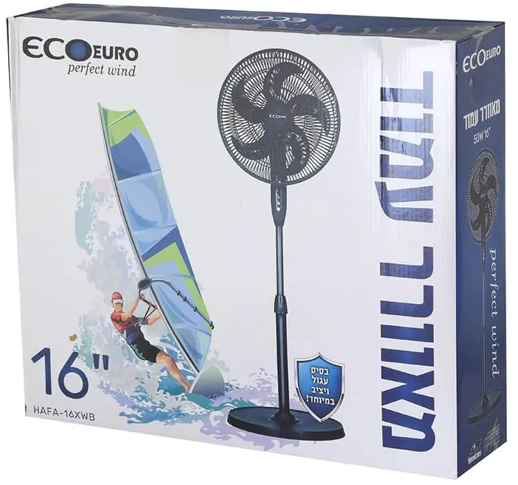 מאוורר עמוד ECO EURO HAFA-16XWB 16" 50W בצבע שחור