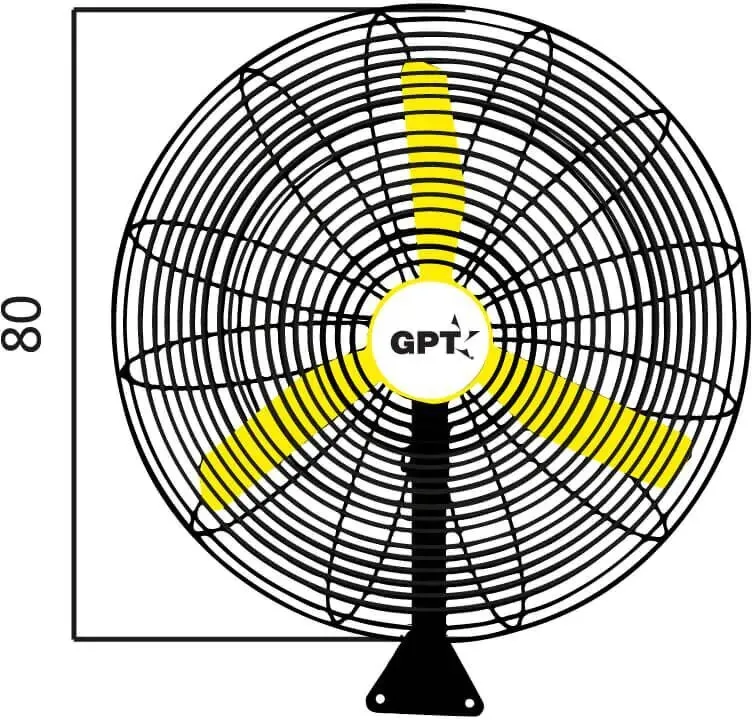 מאוורר תעשייתי GPT HAIN-7500W 30" 280W בצבע כסוף