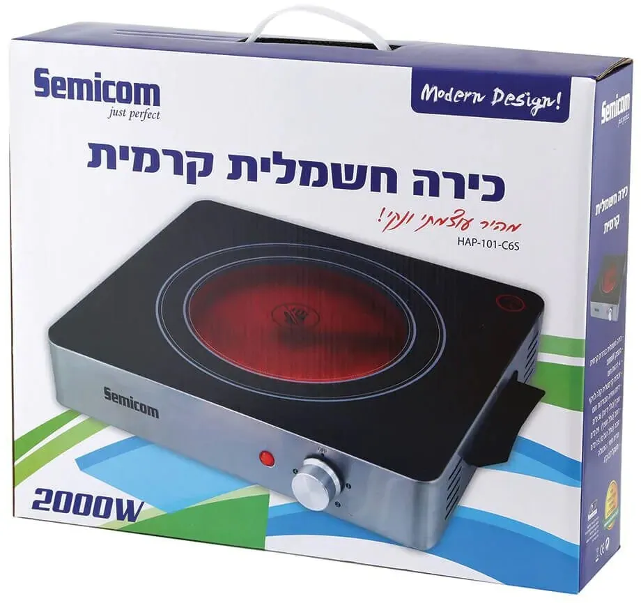 כיריים קרמיות Semicom HAP-101-C6S 2000W