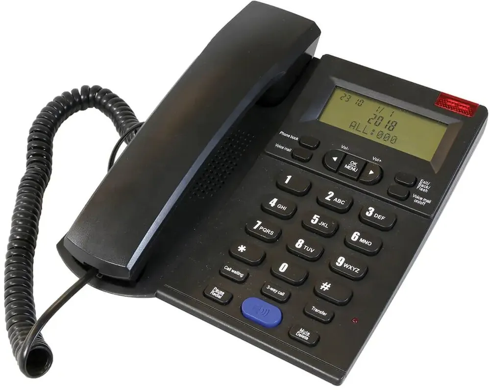 טלפון DECT חוטי Hyundai Compact HDT-2600B – צבע שחור