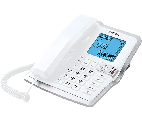 טלפון DECT חוטי עם מסך גדול Hyundai Big Boss HDT-2700WS – צבע לבן/כסף