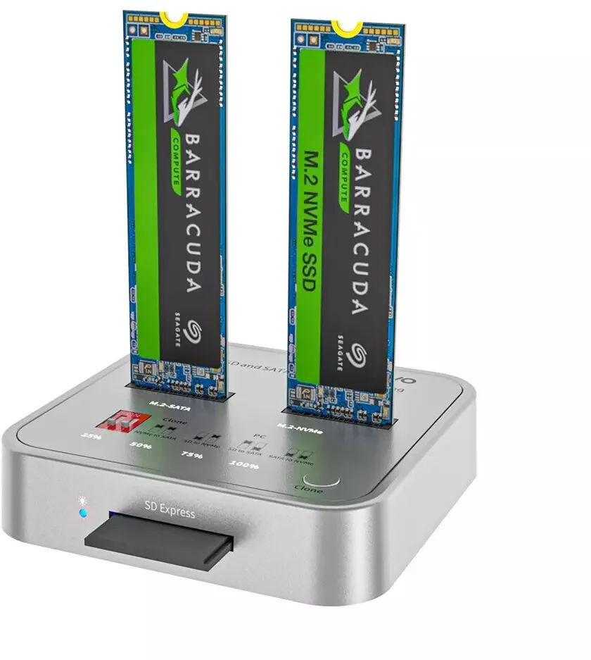 תחנת עגינה לשני כוננים Maiwo Type C To NvMe M.2 With Clone K3016CL
