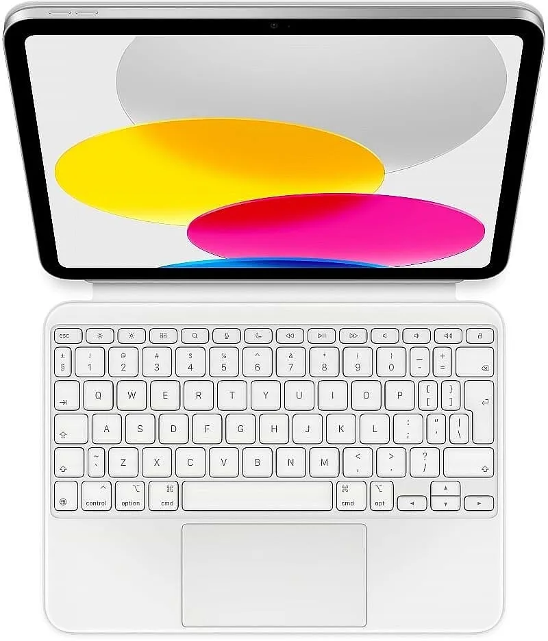 מקלדת מקורית לאייפד Apple Magic Keyboard Folio MQDP3AB/A ל-Apple iPad 10.9 Inch 2022 בערבית- צבע לבן