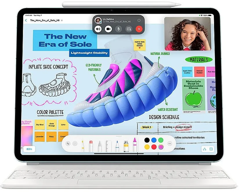 אייפד Apple iPad Air (M2) Wi-Fi + Cellular MV763KN/A 13-inch 1TB בצבע Starlight – יבואן רשמי