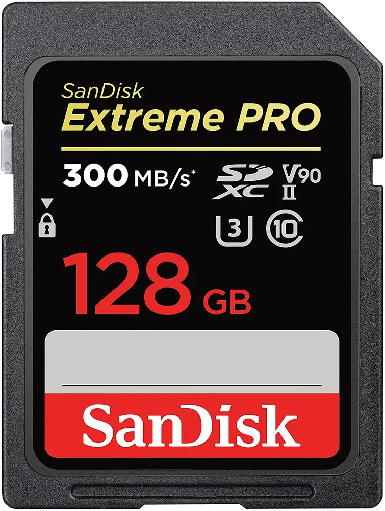 כרטיס זיכרון Sandisk Extreme Pro 128GB SDXC 300Mb/s SDSDXDK-128G-GN4IN