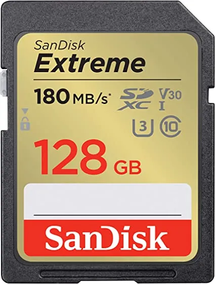 כרטיס זיכרון Sandisk Extreme 128GB SDXC 180Mb/s SDSDXVA-128G-GNCIN