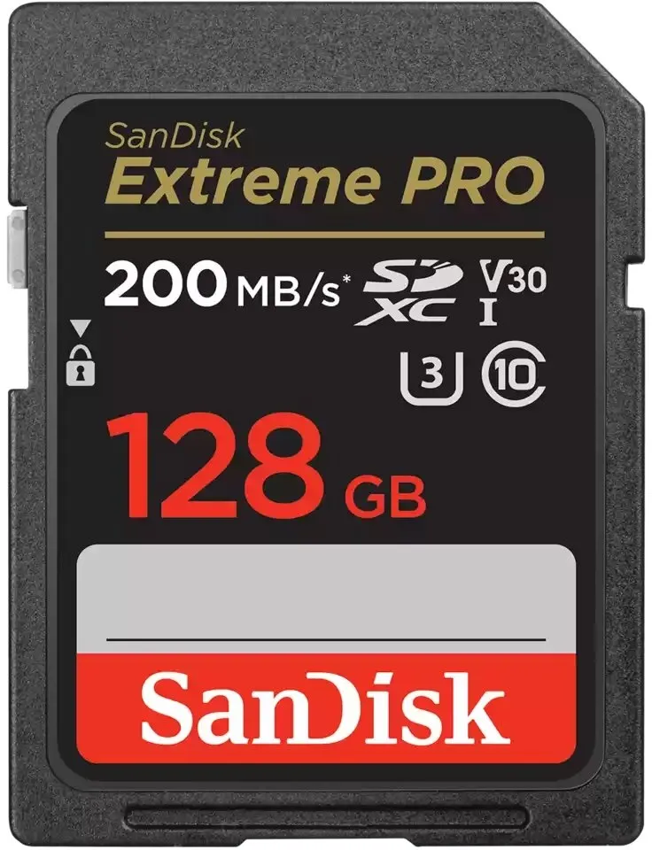 כרטיס זיכרון Sandisk Extreme Pro 128GB SDXC 200Mb/s SDSDXXD-128G-GN4IN