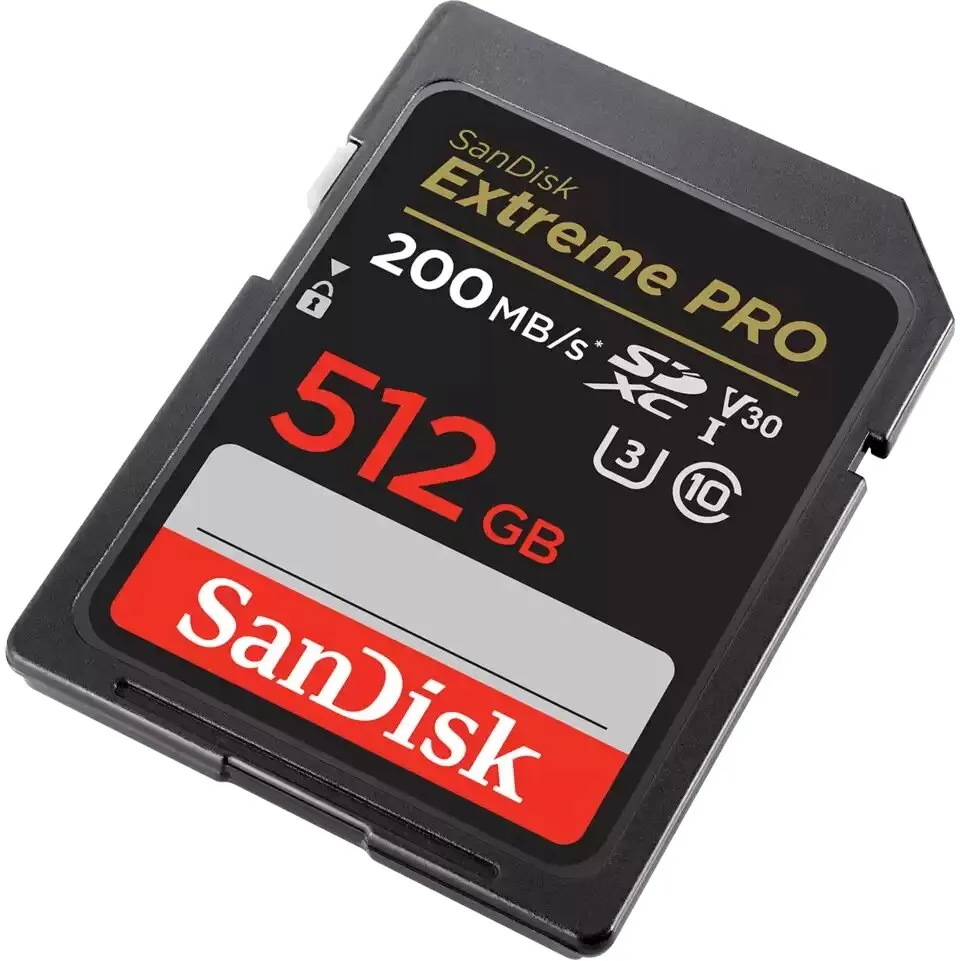 כרטיס זיכרון Sandisk Extreme Pro 512GB SDXC 200Mb/s SDSDXXD-512G-GN4IN